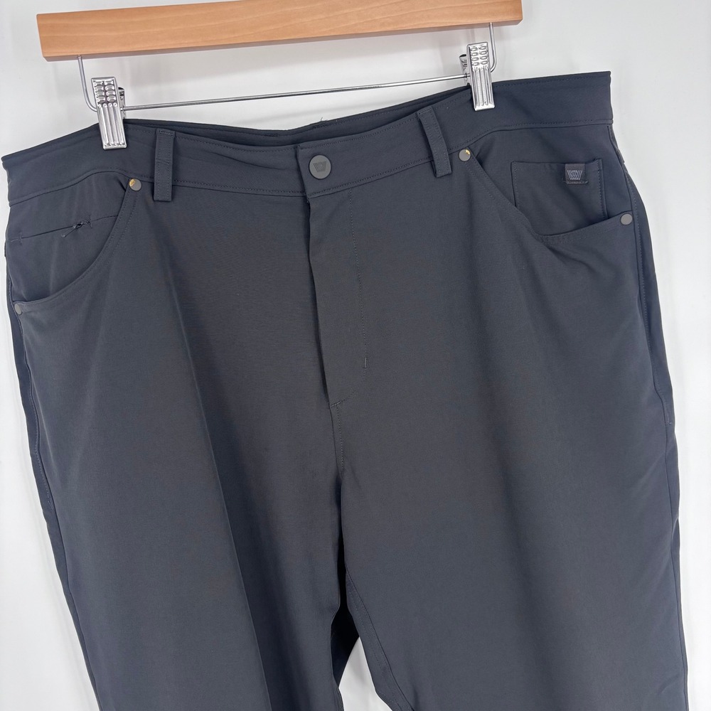 Mack Weldon Radius Pants Mens 38x30 (Tag 38x32)‎ Black Performance Stretch Tech